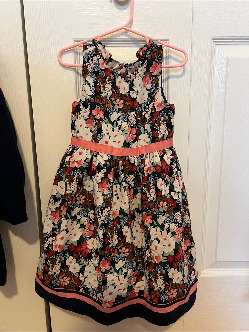 Janie and Jack Girls Floral Fit-and-Flare Dress with Pink Accents